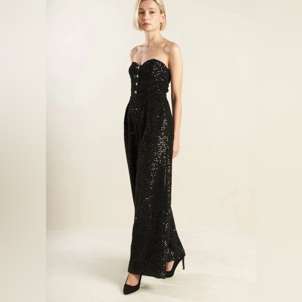 Free Market Flying Tomatoe Sequined Wide Leg Jumpsuit